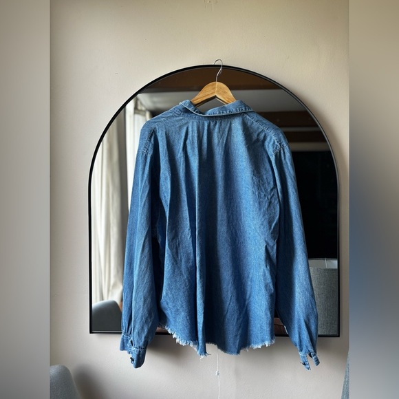 VINTAGE | Denim distressed cotton button up | size XL-XXL - Picture 5 of 5